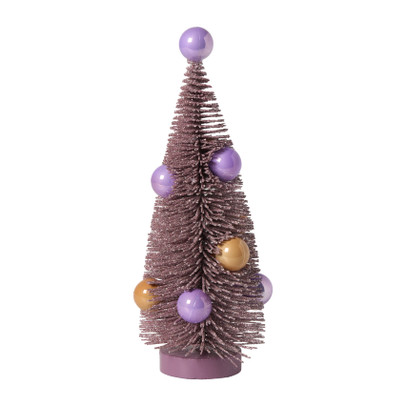 Kerstboompje met balletjes - multikleur - 7.5x20 cm