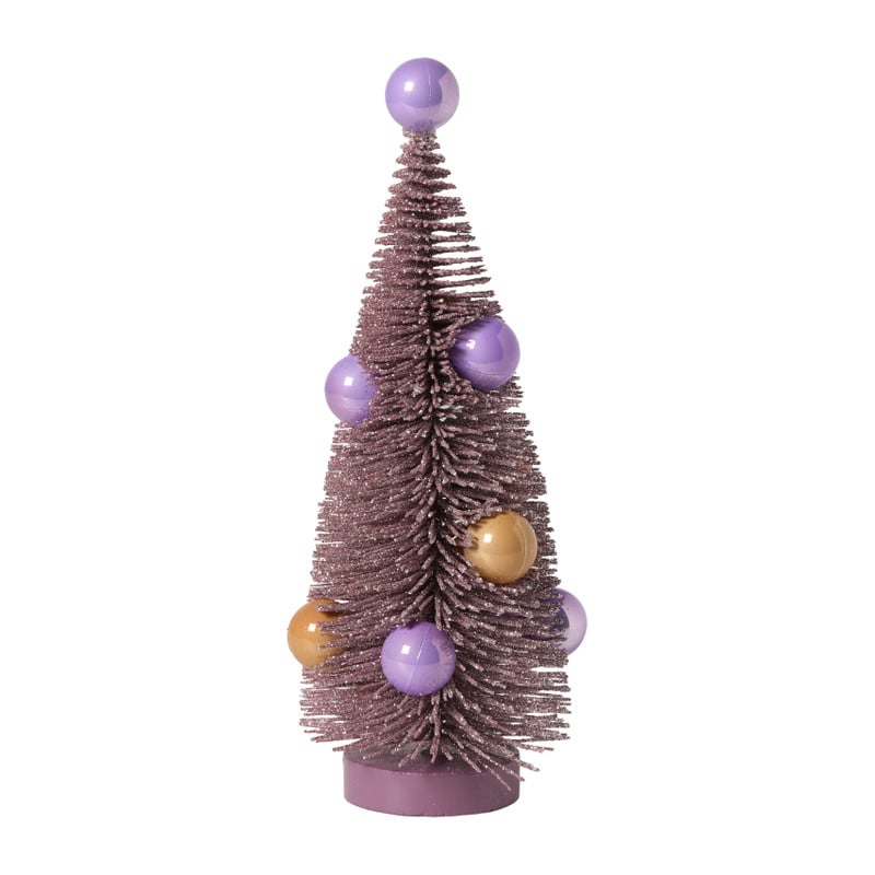 Kerstboompje met balletjes - multikleur - 7.5x20 cm