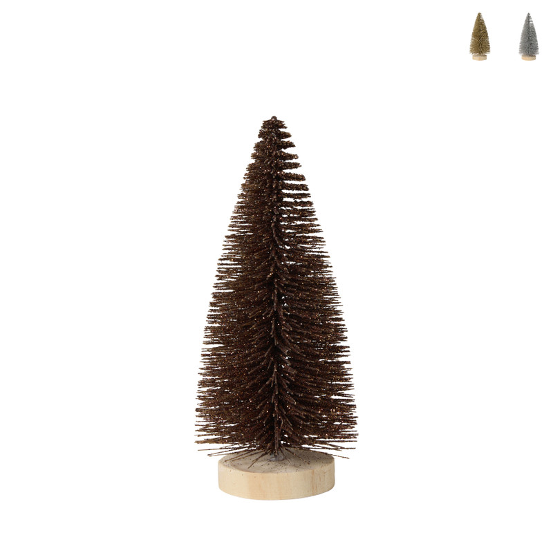 Kerstboompje metallic - 6x12.5 cm - diverse varianten