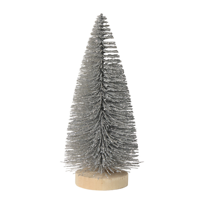 Kerstboompje metallic - 6x12.5 cm - diverse varianten