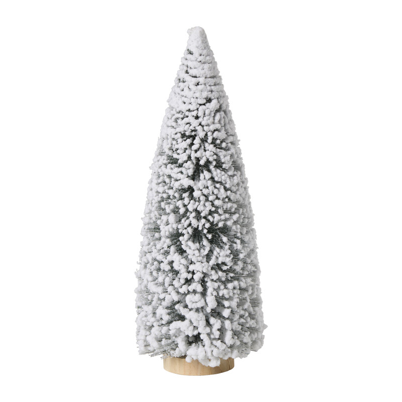 Kerstboompje met sneeuw groot - groen - 25 cm 