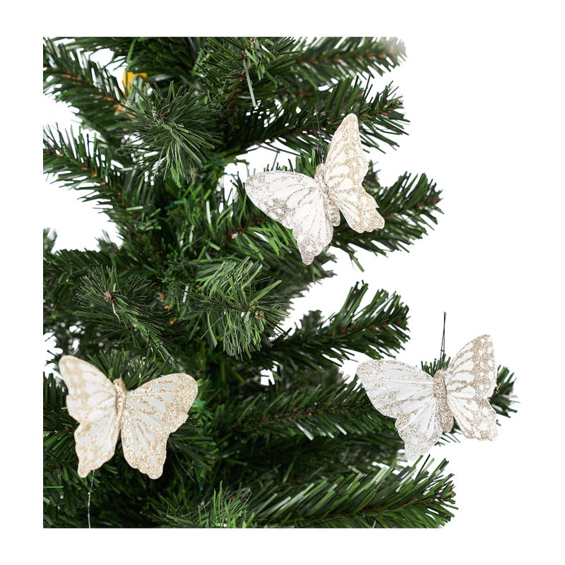 Vlinders op clip - wit - 3 stuks