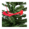 Vogel op clip - rood - 20 cm