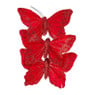Vlinders op clip - rood - 3 stuks