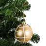 Kerstbal goud - wit web - 8 cm