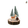 Plankje met kerstboompjes en hert - diverse varianten - Ø10 cm