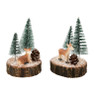 Plankje met kerstboompjes en hert - diverse varianten - Ø10 cm