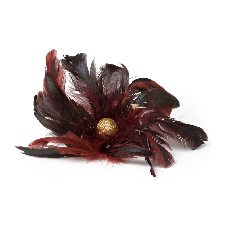 Bloem op clip - rood - 18 cm