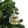 Kerstbal open - hertjes goud - 8 cm