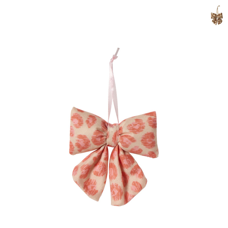 Kersthanger strik animal klein - roze - 5x8 cm