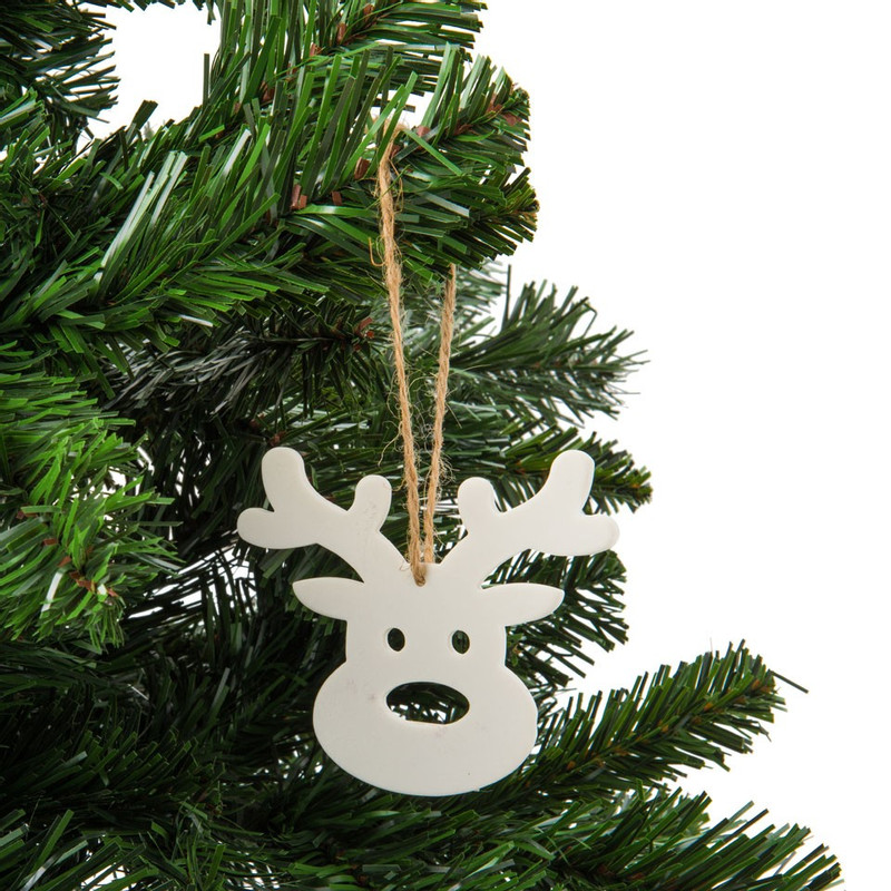 Kersthanger porselein - rendier - 8,5