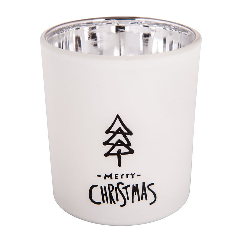 Theelichthouder Merry Christmas - 7x8 cm