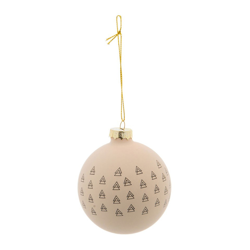 Kerstbal bomen mat - 8 cm - wit