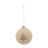 Kerstbal kerstboom kruisjes mat - 8 cm - wit