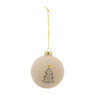 Kerstbal kerstboom mat - 8 cm - wit