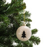 Kerstbal kerstboom - 8 cm - wit/zwart