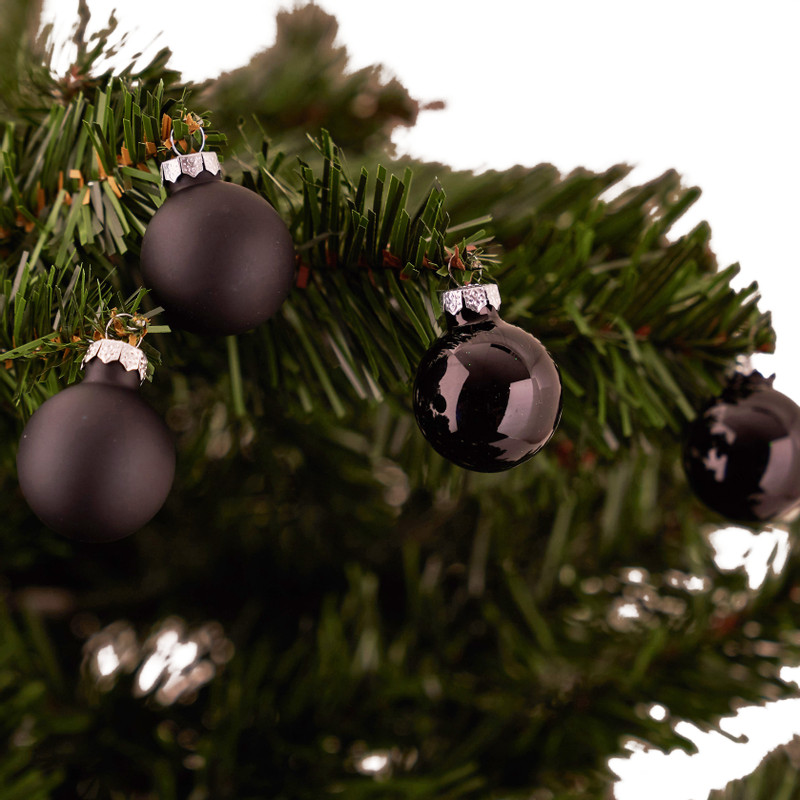 Kerstballen set zwart- 12st