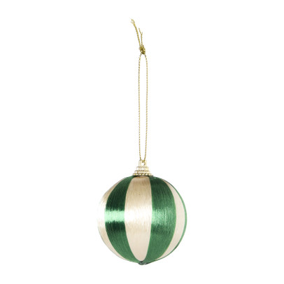Kerstballen streep pearl - roze - ø6 cm - set van 3