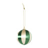 Kerstballen streep pearl - roze - ø6 cm - set van 3
