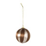 Kerstballen streep pearl - roze - ø6 cm - set van 3