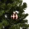 Kerstballen streep pearl - roze - ø6 cm - set van 3