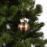 Kerstballen streep pearl - roze - ø6 cm - set van 3