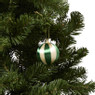 Kerstballen streep pearl - roze - ø6 cm - set van 3