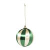 Kerstballen streep pearl - roze - ø7.5 cm - set van 3