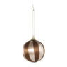 Kerstballen streep pearl - roze - ø7.5 cm - set van 3