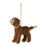 Kersthanger labradoodle - bruin - 14.5x3.3x9.5 cm