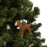 Kersthanger labradoodle - bruin - 14.5x3.3x9.5 cm