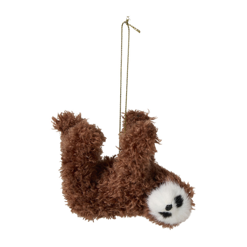 Kersthanger luiaard - bruin - 10x4x7 cm