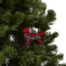 Kersthanger hond ruit - rood/groen - 11.5x3.5x9 cm 