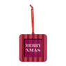 Kersthanger fotolijst streep  - rood - 9x9x9 cm