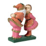 Kerstbeeld kerstman & vrouw - multikleur - 16.5x7.5x18 cm