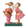 Kerstbeeld kerstman & vrouw - multikleur - 16.5x7.5x18 cm