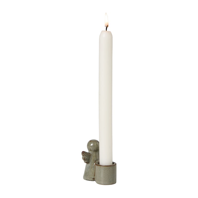 Kerst kandelaar engel - groen - 5.8x4.5x6 cm