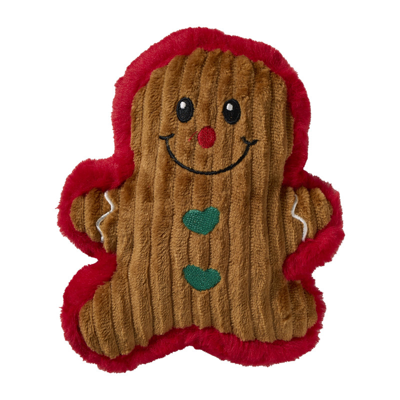 Kerst hondenspeeltje gingerbread - bruin - 15x18x5 cm