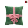 Kerstkussen cadeau - groen/rood - 45x45 cm