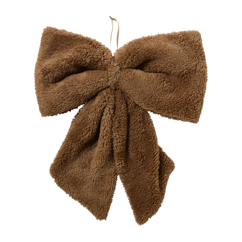 Kersthanger strik groot - bruin - 40x45 cm