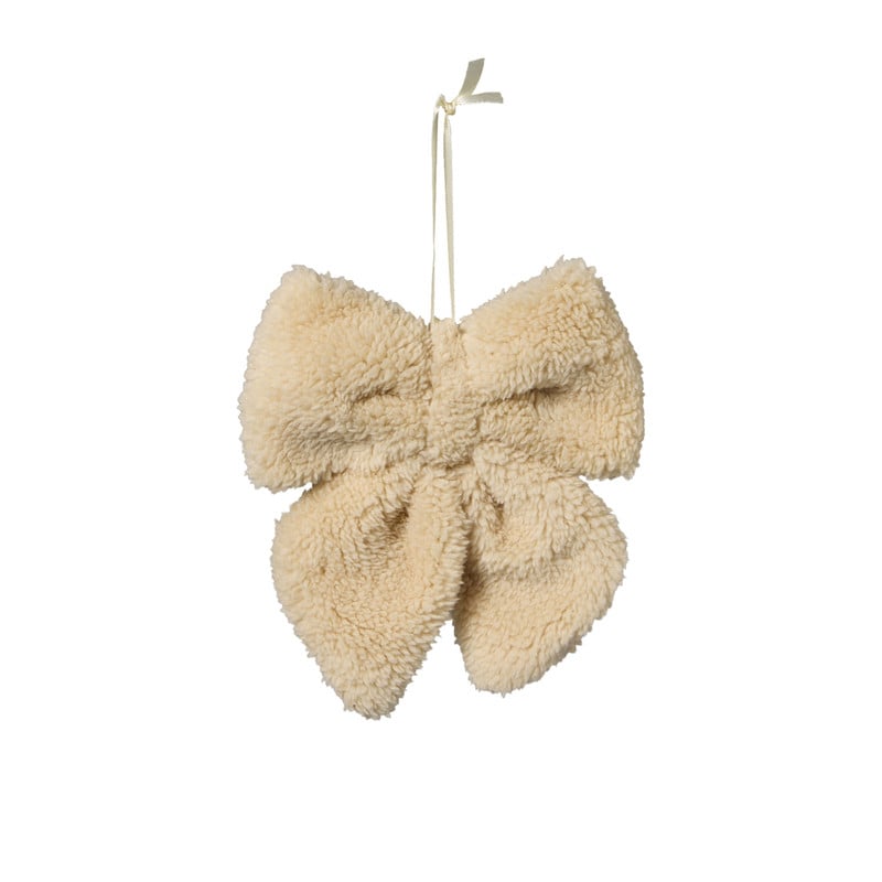 Kersthanger strik klein - beige - 16x20 cm