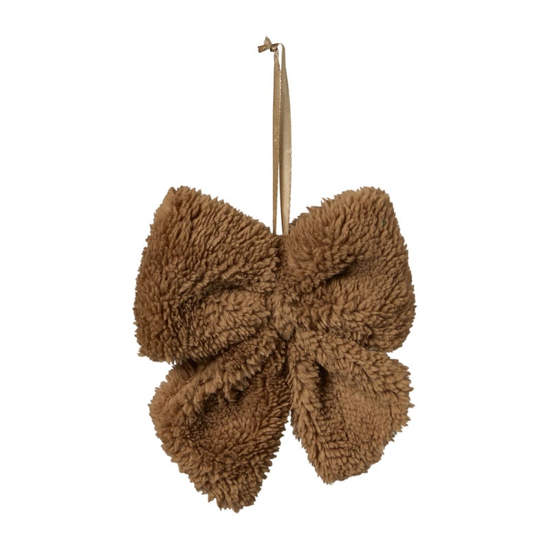 Kersthanger strik klein - bruin - 16x20 cm