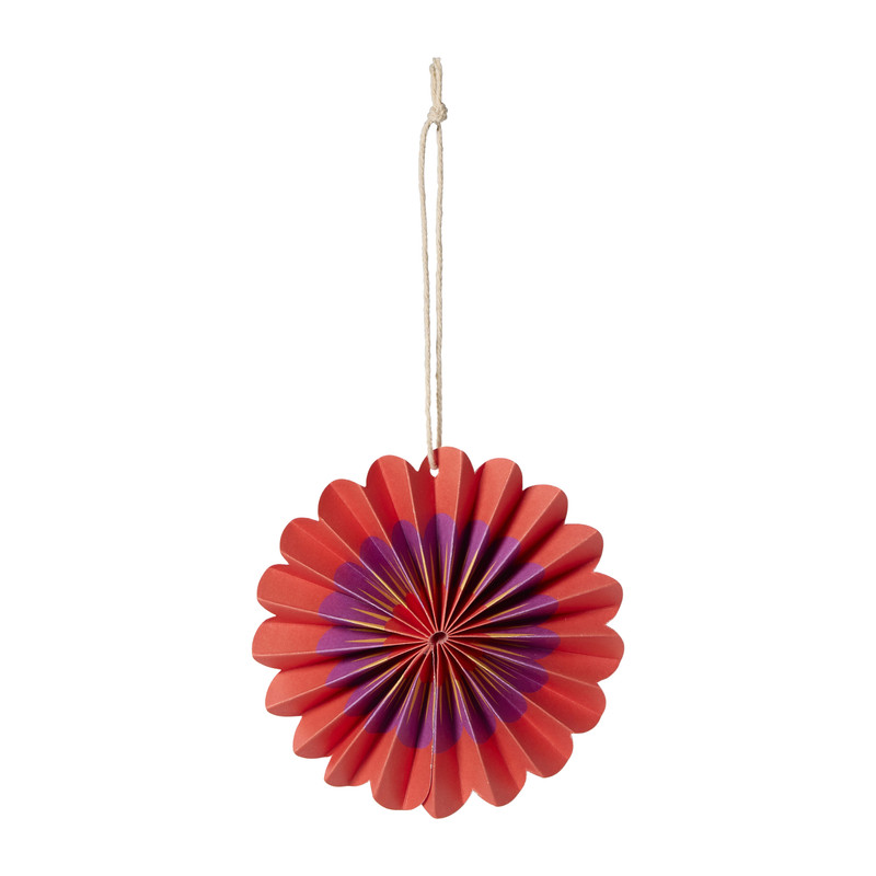 Kersthanger bloem - rood/roze - set van 3 