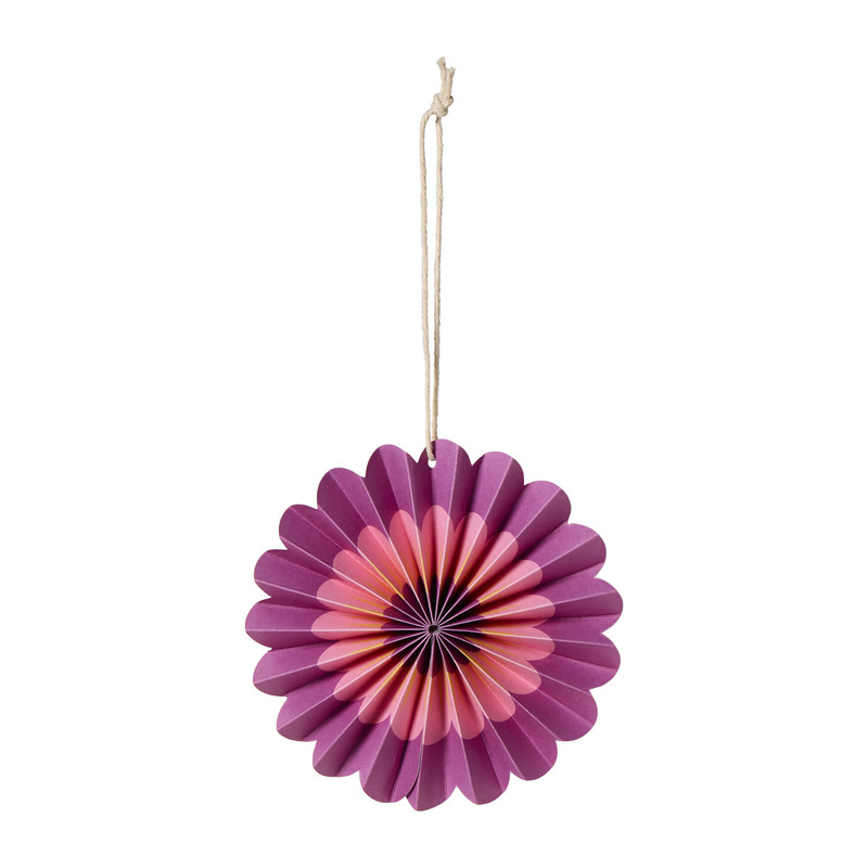 Kersthanger bloem - rood/roze - set van 3 