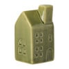 Kerst waxinelichthouder huisje - groen - 7.5x4.4x3.9 cm