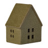 Kerst waxinelichthouder huisje - groen - 10x8x6.2 cm