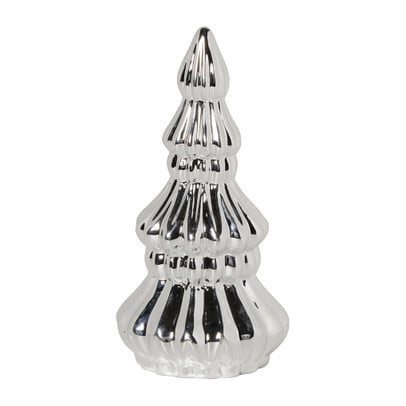 Kerstboom groot - zilverkleurig - 20.6x10.5x10.3 cm