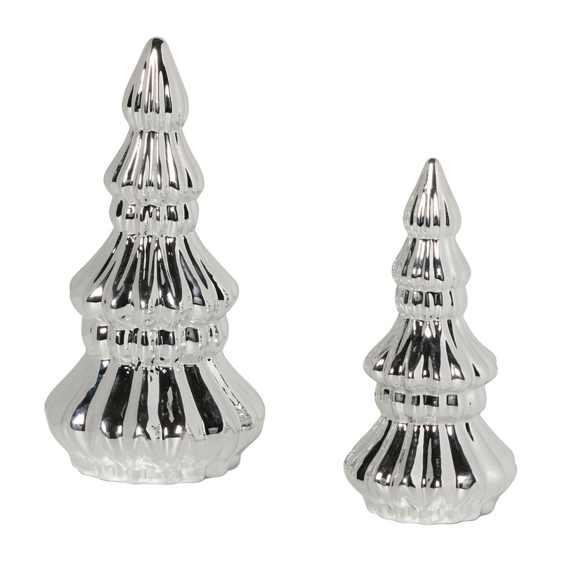 Kerstboom groot - zilverkleurig - 20.6x10.5x10.3 cm