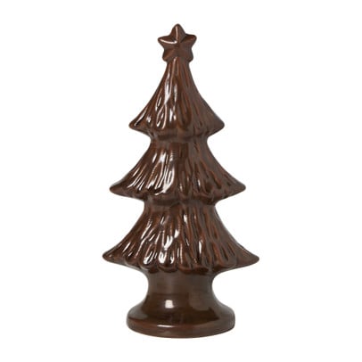Kerstboom keramiek bruin klein - bruin - 16.1x8.5x6 cm