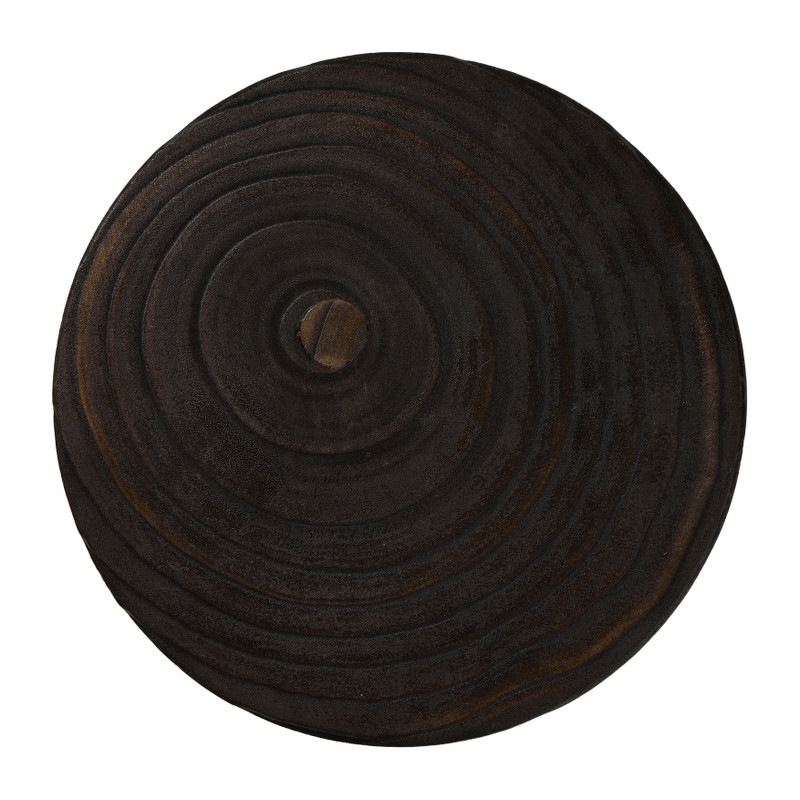 Houten plateau kerst - bruin - ø28x8 cm